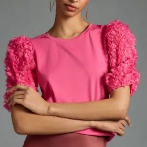 Flat White Ruffle-Sleeve Top | For Anthropologie